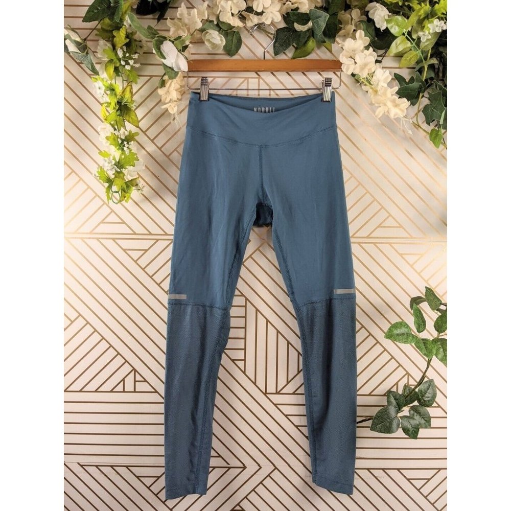 Nobull Women's Running Yoga Pace Tight Leggings Pants Active Mesh Blue Small